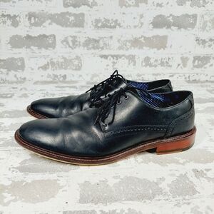 Winthrop Braxton Black Leather Oxford Plain Toe Dress Shoes H1031